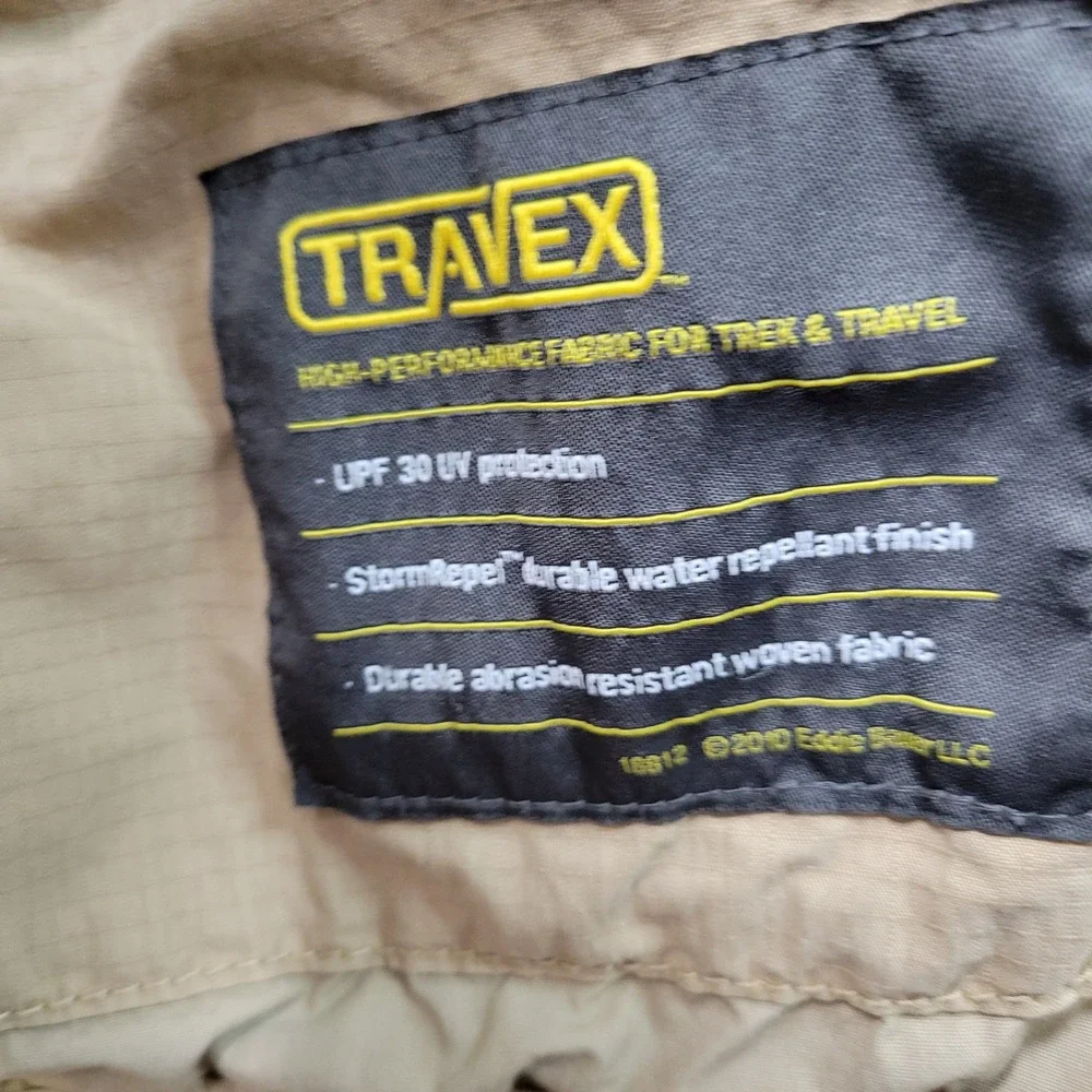 Eddie Bauer Mens Khaki Utility Vest Size L Lightweight Outdoor Travel Pockets - Picture 5 of 10